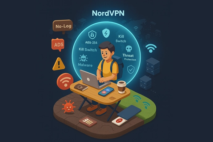 NordVPNの強固なセキュリティとデジタルノマドへの最適解のイメージアイキャッチ画像