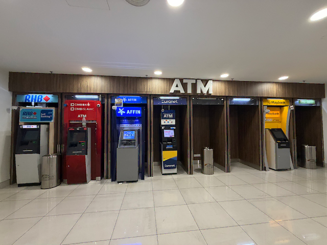 マレーシアのショッピングモール内ATMコーナー(RHB・CIMB・AFFIN・Euronet・Maybank)